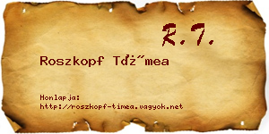 Roszkopf Tímea névjegykártya