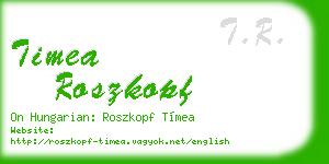 timea roszkopf business card